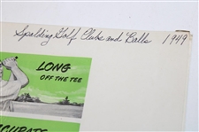 Five (5) Spalding Magazine Golf Ball & Golf Club Ads From 1896-1955