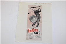 Five (5) Spalding Magazine Golf Ball & Golf Club Ads From 1896-1955