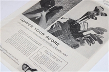Five (5) Spalding Magazine Golf Ball & Golf Club Ads From 1896-1955