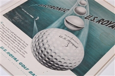 Four (4) 1949 Vintage Golf Ball Ads, U.S. Royal (2), Acushnet & Titleist 