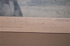 Bobby Jones Signed Ltd Ed Augusta National Member T. Stephens Print to Spalding FULL JSA #YY97647
