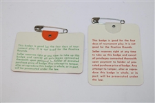 1977 & 1981 Masters Tournament SERIES Badges #1303 & #12426 - Tom Watson Winner