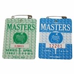 1982 & 1983 Masters Tournament SERIES Badges #12065 & #12281 - Seve & Stadler Winners
