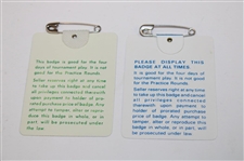 1982 & 1983 Masters Tournament SERIES Badges #12065 & #12281 - Seve & Stadler Winners