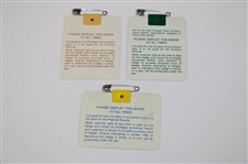 1987, 1988 & 1990 Masters Tournament SERIES Badges - Mize, Lyle & Faldo Winner