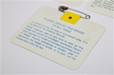 1987, 1988 & 1990 Masters Tournament SERIES Badges - Mize, Lyle & Faldo Winner