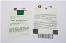 1990 & 1996 Masters Tournament SERIES Badges #X01611 & #X01974 - Nick Faldo Winner