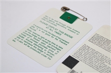1990 & 1996 Masters Tournament SERIES Badges #X01611 & #X01974 - Nick Faldo Winner