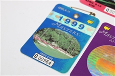 1998, 1999, 2000 Masters SERIES Badges with 2003 Masters Ticket