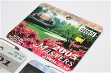2001, 2002 & 2005 Masters Tournament SERIES Badges - Tiger Woods Winner