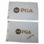 Chi Chi Rodriguez Signed PGA of America Flag w/Unsigned PGA Flag JSA ALOA