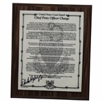 Chi Chi Rodriguez Signed United States Coast Guard Plaque JSA ALOA