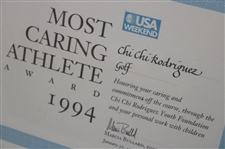 Chi Chi Rodriguez's 1994 Most Caring Athlete Award