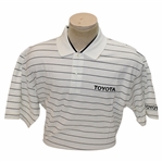 Chi Chi Rodriguezs Personal Ashworth White & Black Stripe Polo - M
