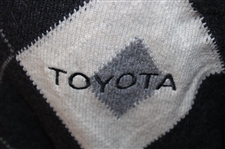 Chi Chi Rodriguez's Personal Pringle Black, White & Gray Diamond Pattern Cashmere Sweater w/Sponsor - M