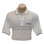 Chi Chi Rodriguezs Personal Kachina White & Blue Polo w/Sponsor - M
