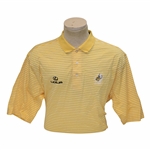 Chi Chi Rodriguezs Personal El Legado Golf Resort Yellow & White Striped Polo w/Sponsor - M