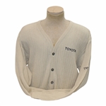 Chi Chi Rodriguezs Personal Bobby Jones Tan 100% Baby Alpaca Cardigan w/Sponsor - M