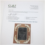 Chi Chi Rodriguez's Personal Ambassador Of The Caddies 1986 Plaque