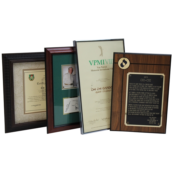 Four (4) Chi Chi Plaques/Awards - Liberty Mutual, Van Patrick Memorial & more