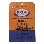 Al Geiberger Signed 1966 PGA Championship at Firestone Saturday Ticket #31150 JSA ALOA