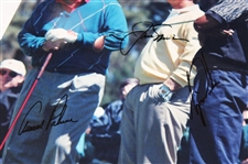 Woods, Nicklaus & Palmer Signed 11x15 Oversize 1996 Masters Original Photo JSA FULL #YY97549