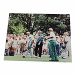 Jack Nicklaus, Arnold Palmer & Lee Trevino Signed 8x10 Original Photo JSA ALOA