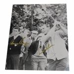 Arnold Palmer & Gary Player Signed in Gold Marker 8x10 B&W Photo JSA ALOA