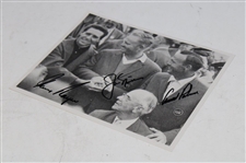Big 3' Palmer, Nicklaus & Player Signed 1965 Masters Green Jackets 8x10 B&W Photo JSA ALOA