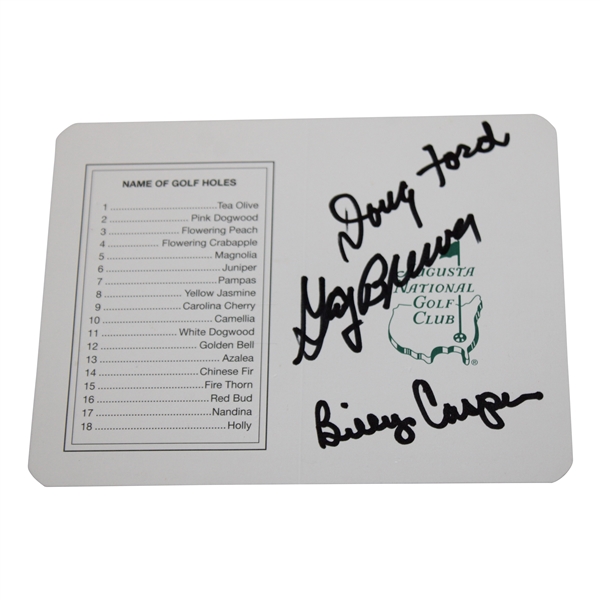 Doug Ford, Billy Casper & Gay Brewer Signed Augusta National GC Scorecard JSA ALOA