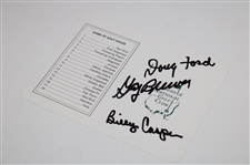 Doug Ford, Billy Casper & Gay Brewer Signed Augusta National GC Scorecard JSA ALOA