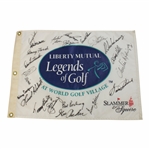 Big 3 Plus others Multi-Signed Liberty Mutual Legends of Golf Flag JSA ALOA