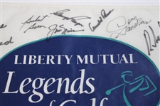 Big 3' Plus others Multi-Signed Liberty Mutual Legends of Golf Flag JSA ALOA