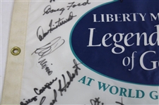 Big 3' Plus others Multi-Signed Liberty Mutual Legends of Golf Flag JSA ALOA