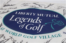 Big 3' Plus others Multi-Signed Liberty Mutual Legends of Golf Flag JSA ALOA