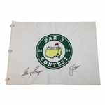 Jack Nicklaus & Gary Player Signed 2014 Masters Par-3 Embroidered Flag JSA ALOA