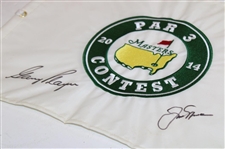 Jack Nicklaus & Gary Player Signed 2014 Masters Par-3 Embroidered Flag JSA ALOA