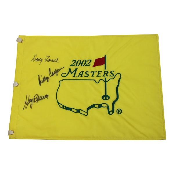 Doug Ford, Billy Casper & Gay Brewer Signed 2002 Masters Embroidered Flag JSA ALOA