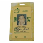 1987 Masters Tournament Caddy Badge #60 Issued to Wayne Beck - Arnold Palmer