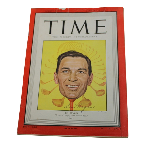 Ben Hogan Signed 1949 TIME Magazine - January 10th JSA ALOA