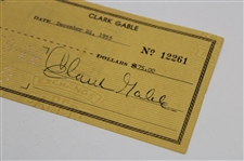 Clark Gable Signed 1955 Bank Check to Fanny Wakefield 12/24/1955 JSA ALOA