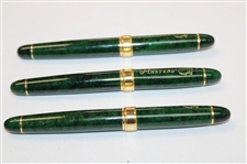 Three (3) Masters Tournament Emerald Green & Gold Ballpoint Pens