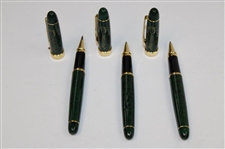 Three (3) Masters Tournament Emerald Green & Gold Ballpoint Pens
