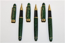 Three (3) Masters Tournament Emerald Green & Gold Ballpoint Pens