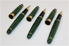 Three (3) Masters Tournament Emerald Green & Gold Ballpoint Pens