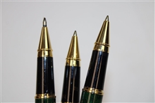 Three (3) Masters Tournament Emerald Green & Gold Ballpoint Pens