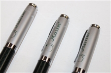 Three (3) Masters Tournament Green & Silver tone Ballpoint Pens