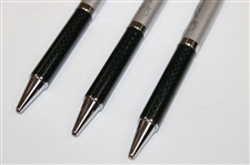 Three (3) Masters Tournament Green & Silver tone Ballpoint Pens