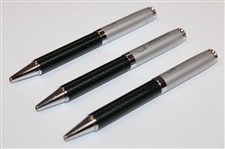 Three (3) Masters Tournament Green & Silver tone Ballpoint Pens