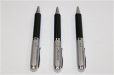 Three (3) Masters Tournament Green & Silver tone Ballpoint Pens